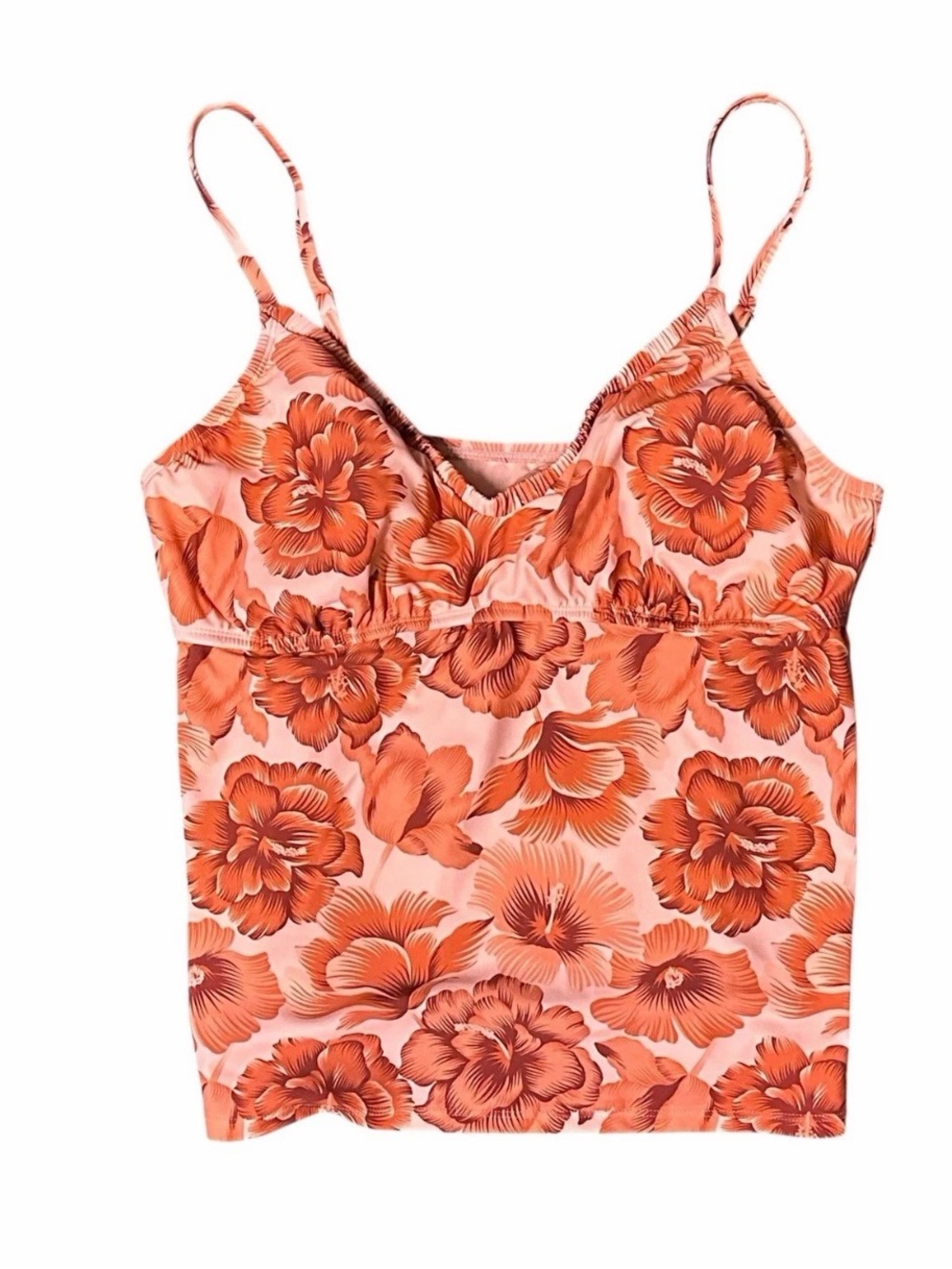 Shade & Shore Hibiscus Print Tankini Top Size XL F35 - Picture 3 of 6